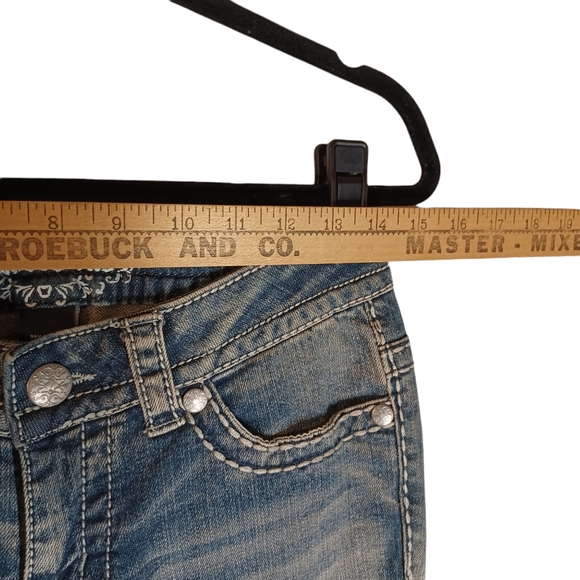 PAISLEY SKY Light Denim Solid Contrast Stitching Button Flap Jeans 2 NWT - Picture 5 of 6